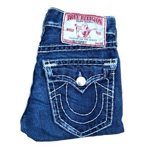 VINTAGE True Religion Jean Shorts Size 28 BILLY SUPER T Blue